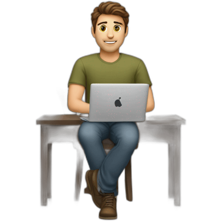 man-with-brown-hair-working-with-macbook emoji