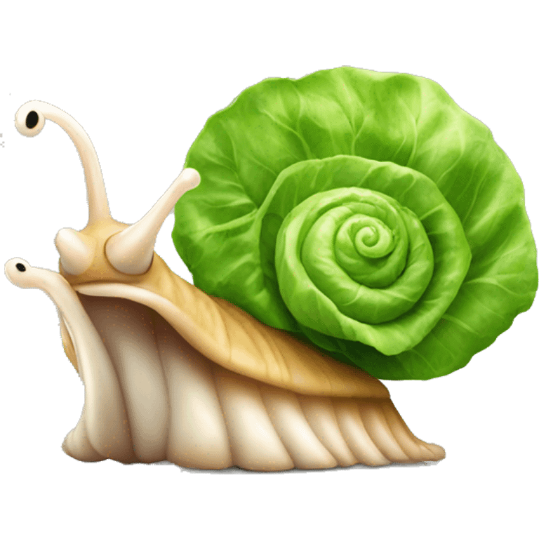 Snail eating lettuce emoji