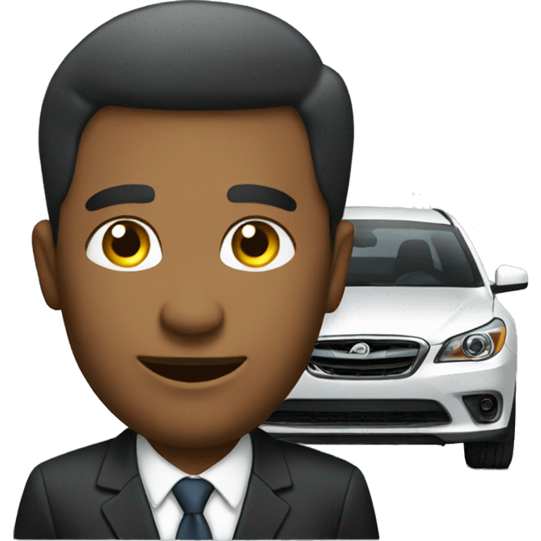 car salesman selling a car emoji