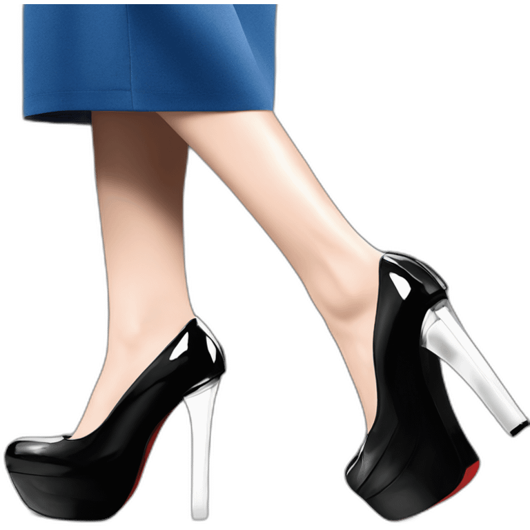 One view back Black Patent Leather Daffodile Platform Heels emoji