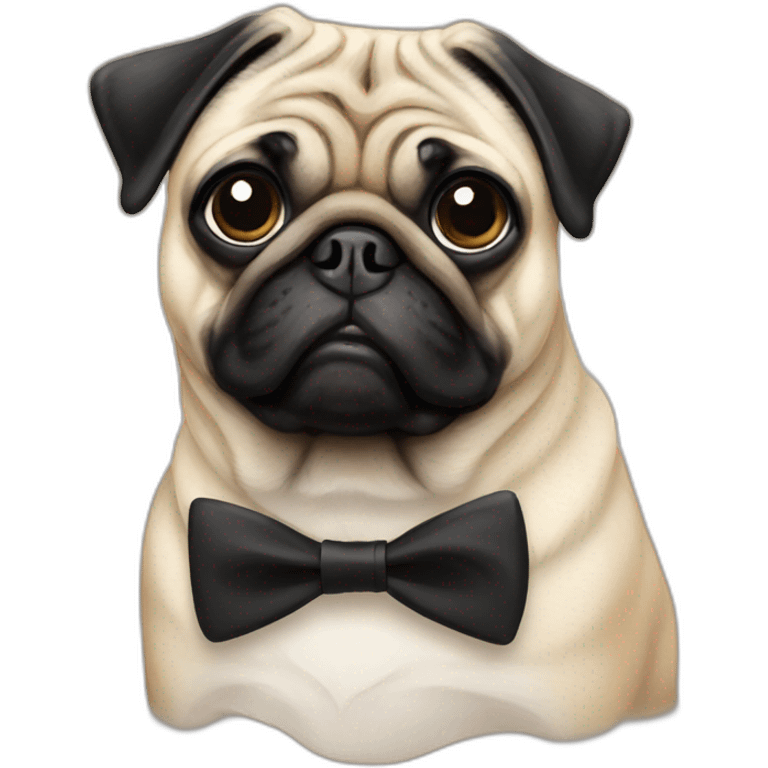 Pug with black bow tie emoji