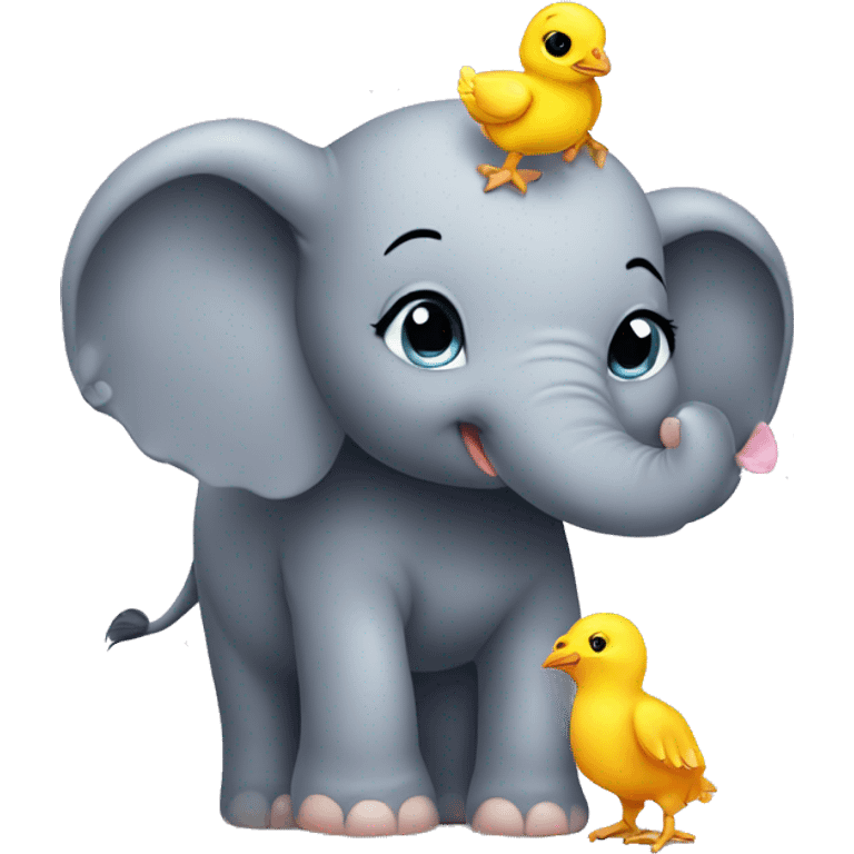 baby elephant and baby chick emoji