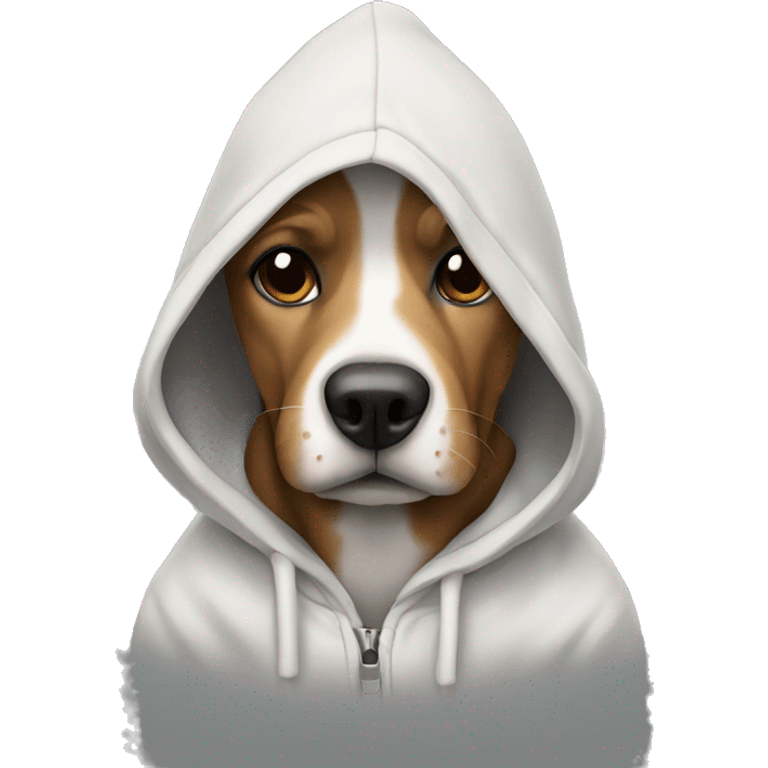 Dog wearing hoodie emoji