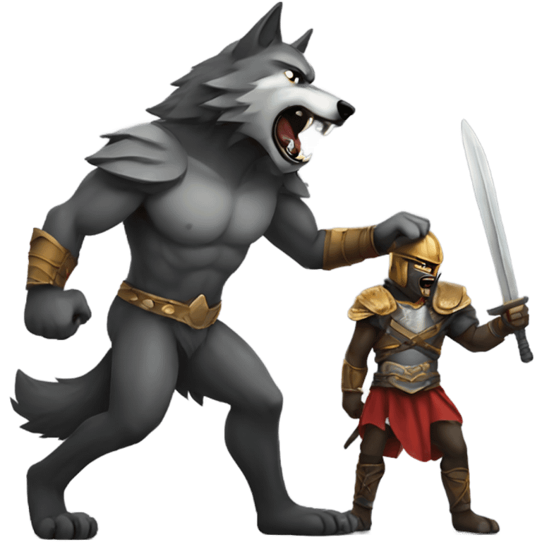 Wolf vs warrior emoji