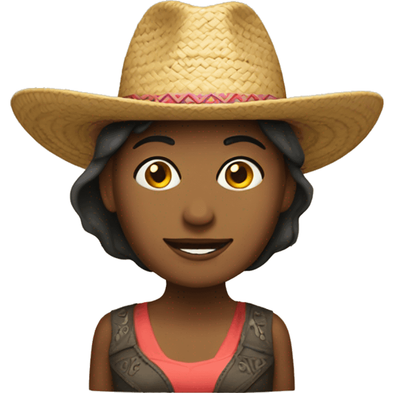 mujer con sombrero  emoji