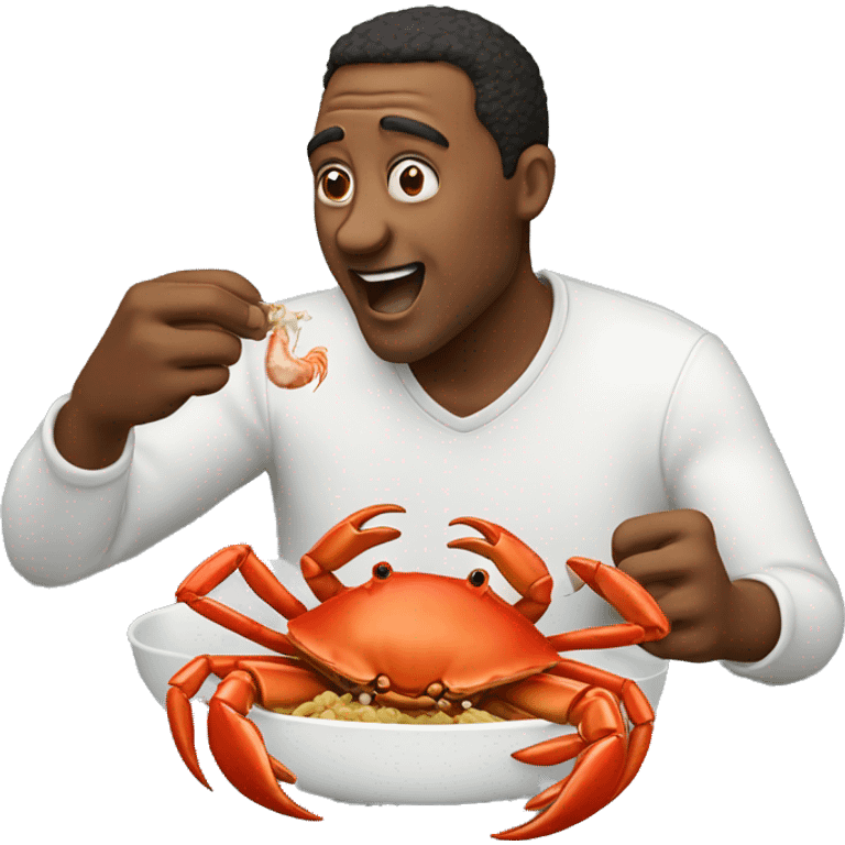 man eating crab emoji