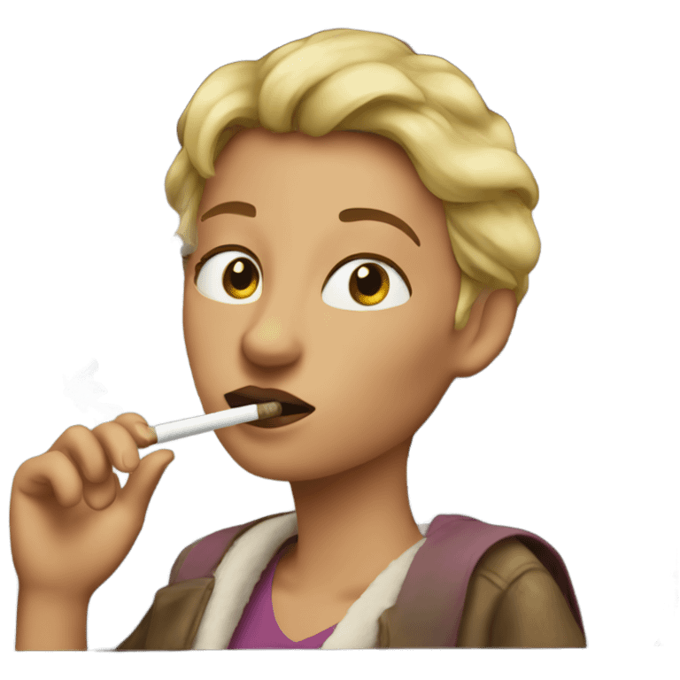 Anna smoking in the car emoji