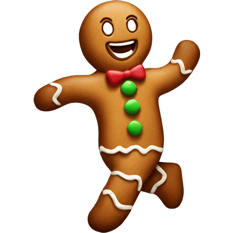 Gingerbread man running out of oven emoji