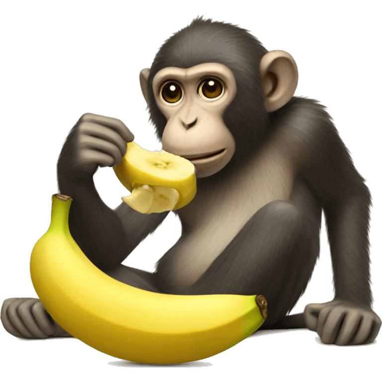 Monkey eating banana emoji