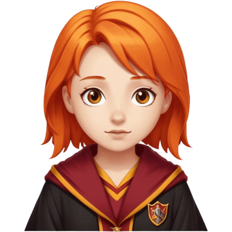 Girl with orange hair and a gryffindor rope emoji