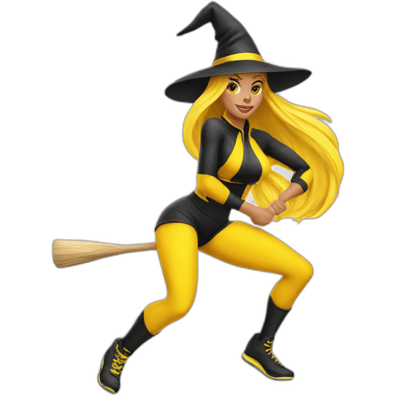 Sexy yellow Witch sportswoman emoji