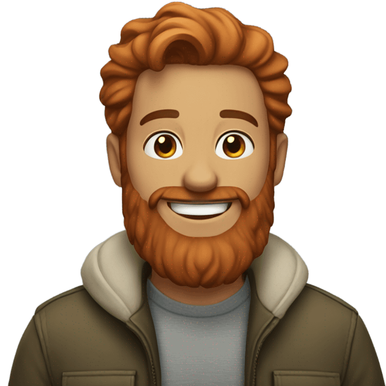 smiling man with beard outdoors missing red hair girl emoji