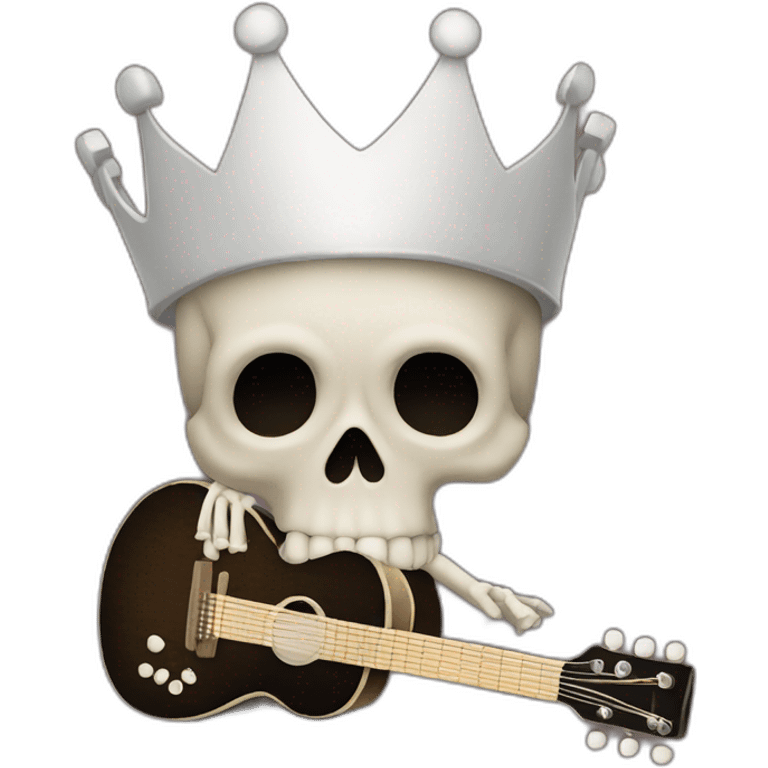 Soolking brook; skeletal character ; affro cut; guitar; crown emoji