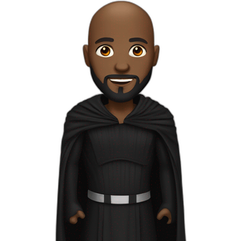 Black men bald with beard as a Sith lord emoji