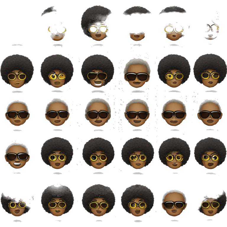 afro con lentes ocuros emoji