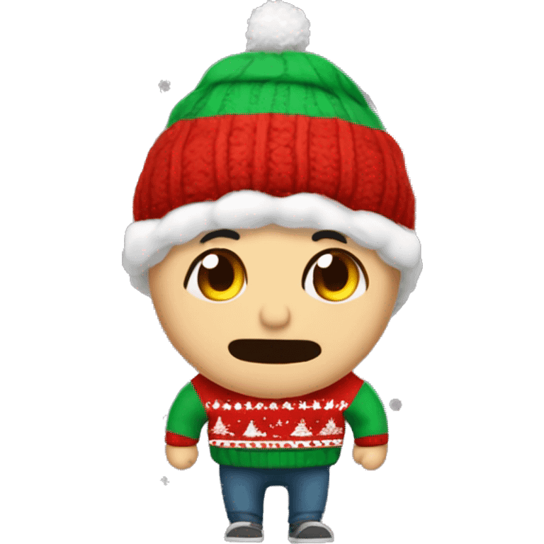 Rampage character icky with Christmas jumper emoji