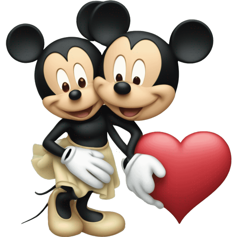 Mickey Mouse and Minnie Mouse in love  emoji