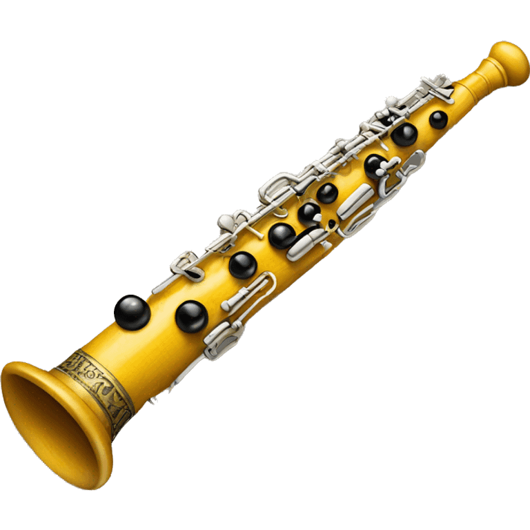 Original yellow wooden baroque oboe from 17 century without keys emoji