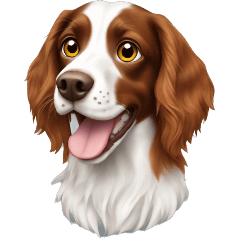 Long hair Brittany spaniel with spots emoji