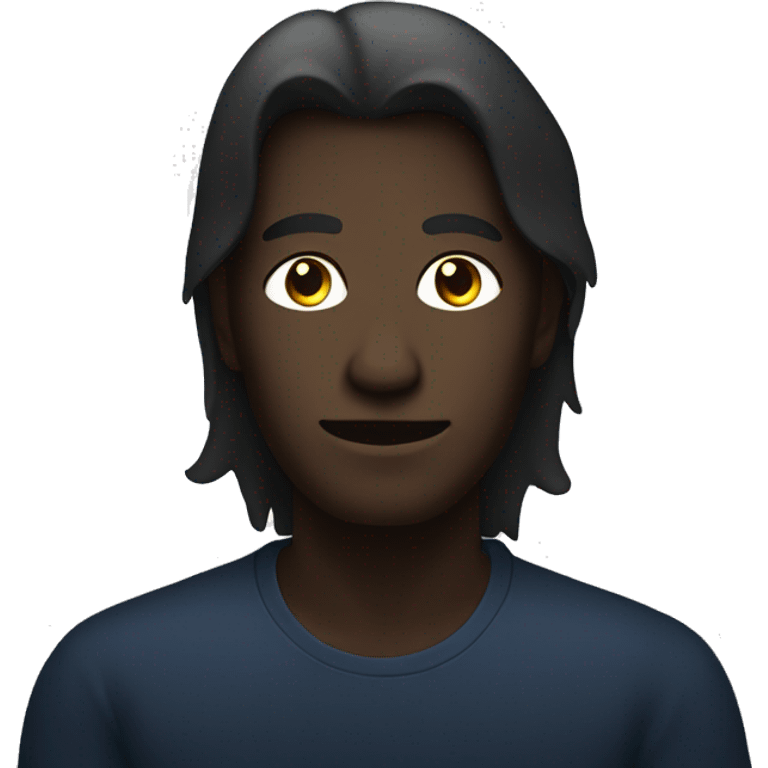 silhouette of a man sitting with long hair facing the viewer emoji