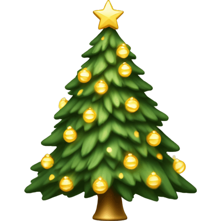 Christmas tree with golden lights smaller without the star emoji