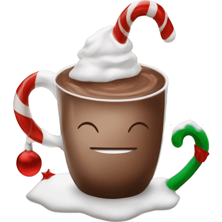 Hot chocolate and a Christmas mug emoji