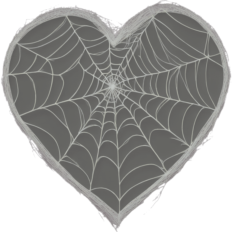 Heart made from spiders web emoji