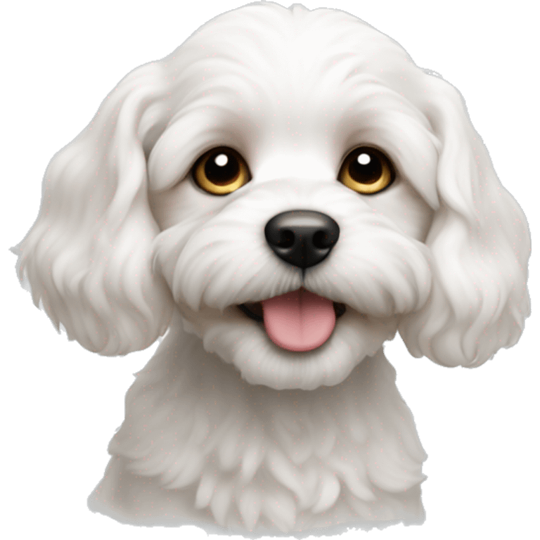 White Cavachon puppy  emoji