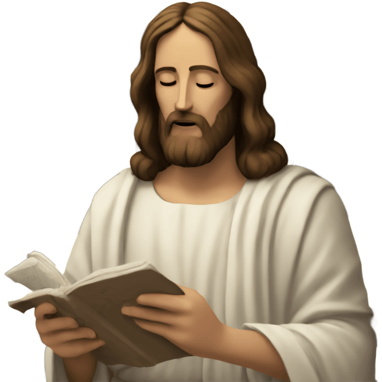 Jesus Christ doing crossword puzzle emoji