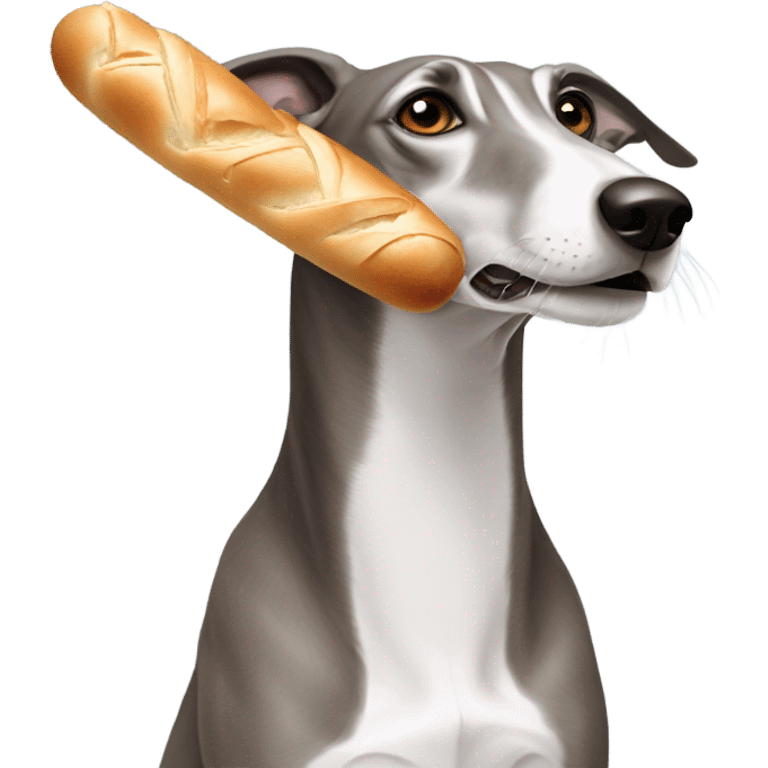 Greyhound with baguette  emoji