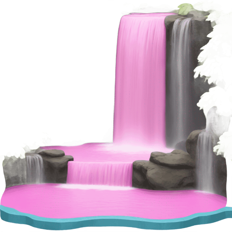 Pink pool with a waterfall  emoji