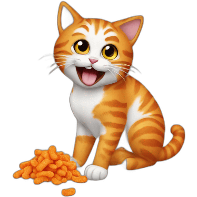 Cat eating cheetos emoji