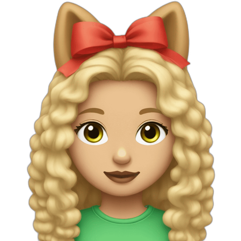 light-skinned-girl-with-green-eyes-wolk-with-red-pomeranian emoji