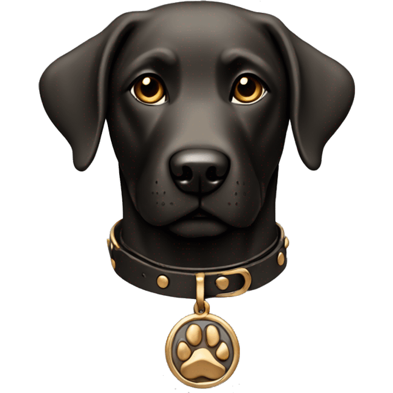 Labrador noir bronze collar emoji