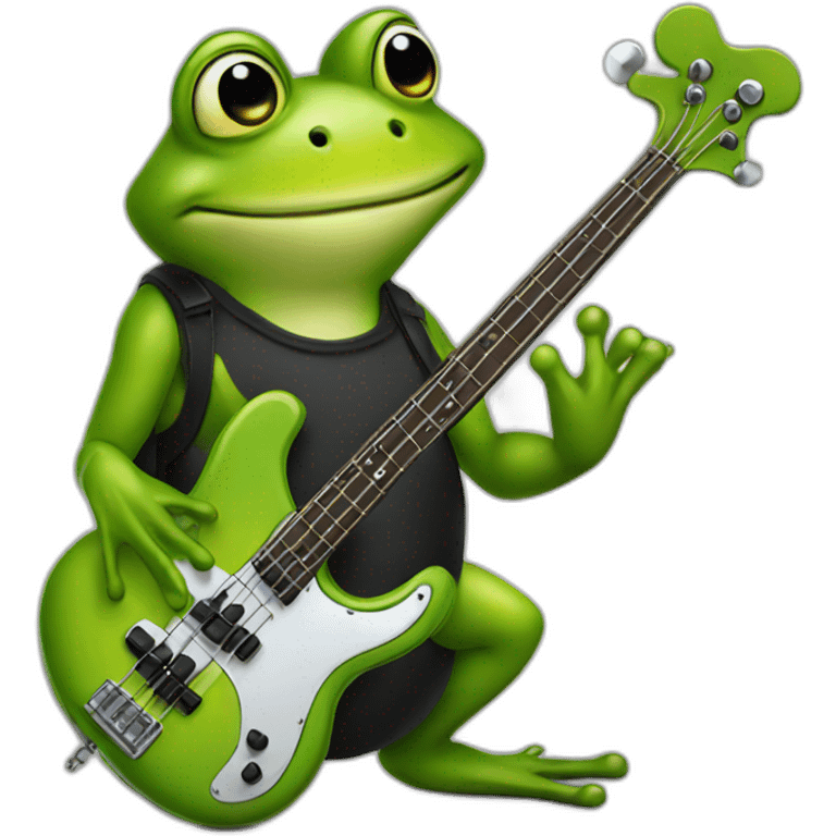 Frog with electric bass emoji