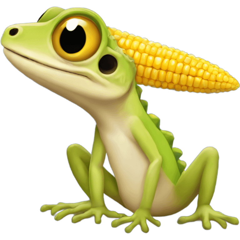 Gecko with corn emoji