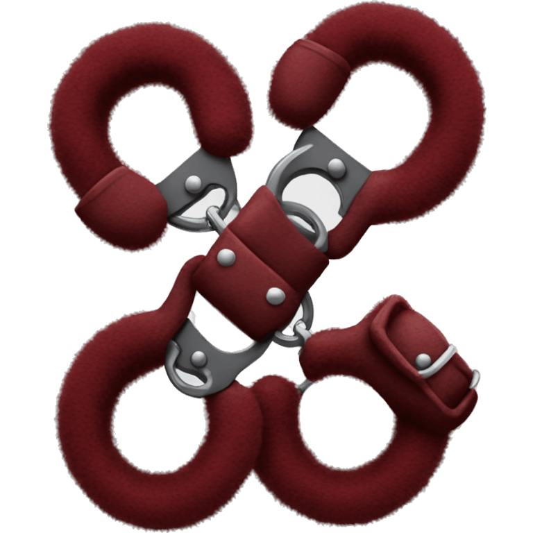 Dark red fuzzy handcuffs emoji