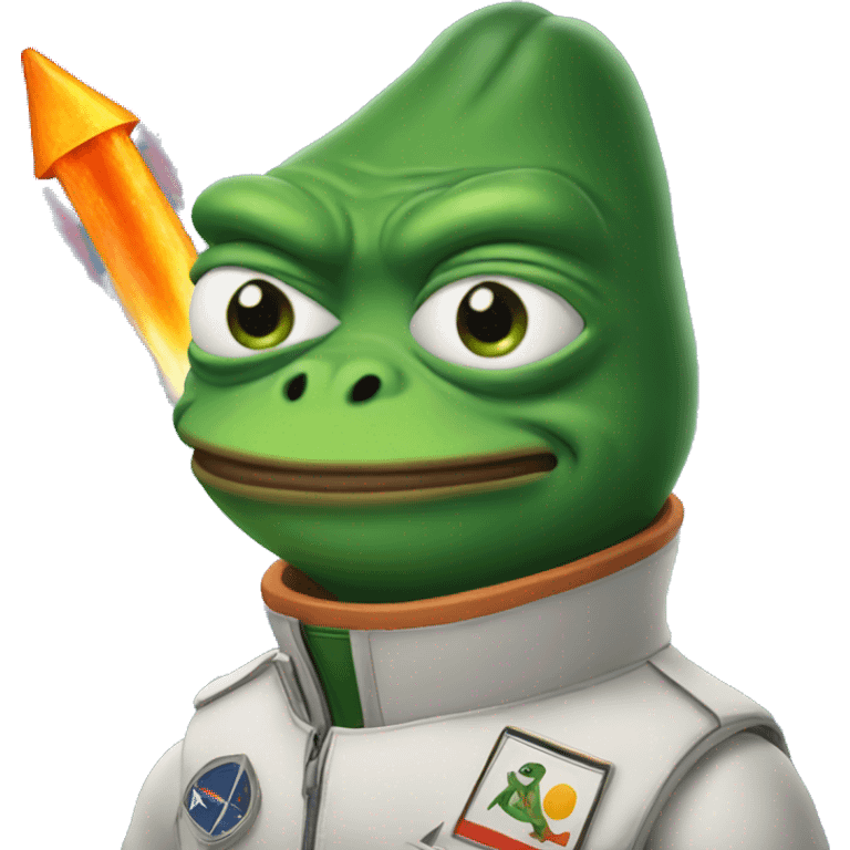 pepe with rocket  emoji