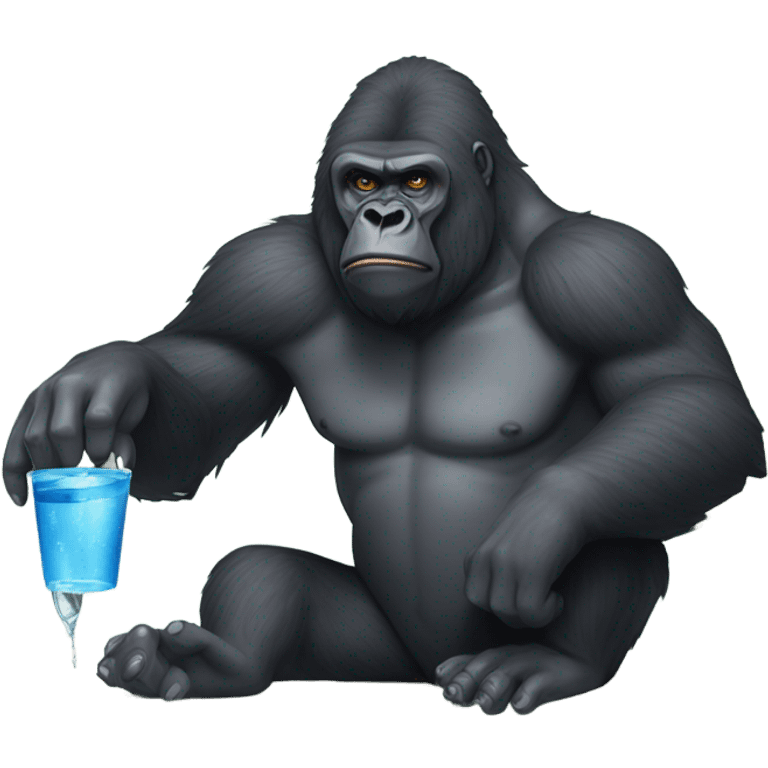 Gorilla drinking  emoji