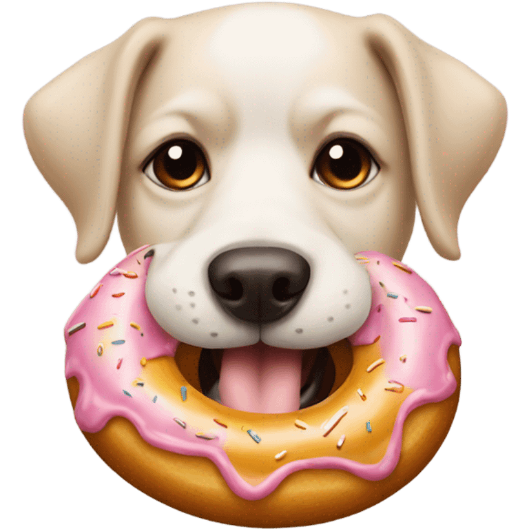 Dog with a donut emoji