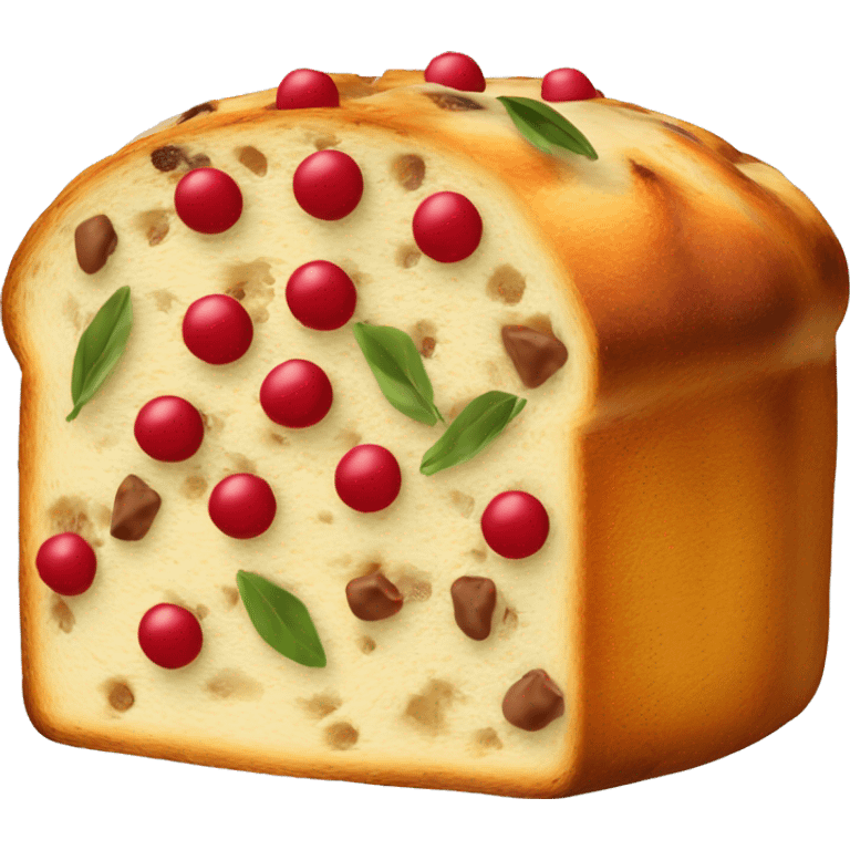 un panettone, tradicionalmente decorado con frutas confitadas y pasas. emoji