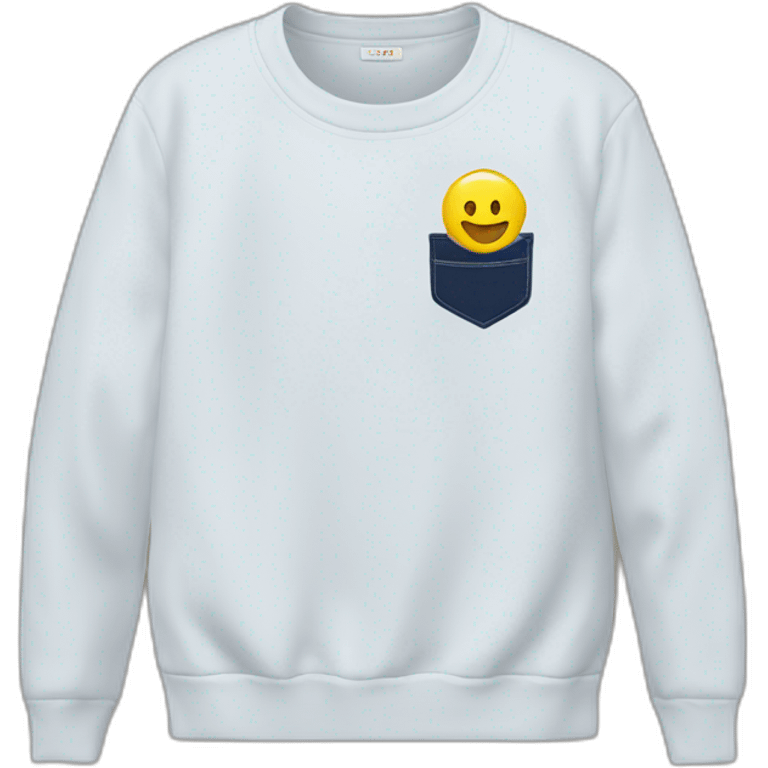 navy sweatshirt with white breast pocket embroidery emoji