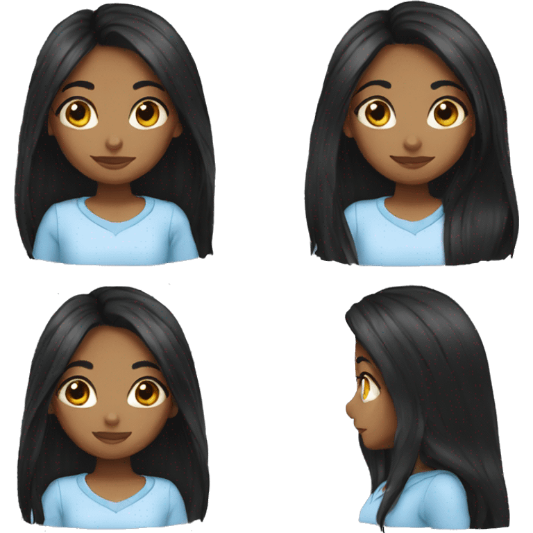 Black long hair girl emoji