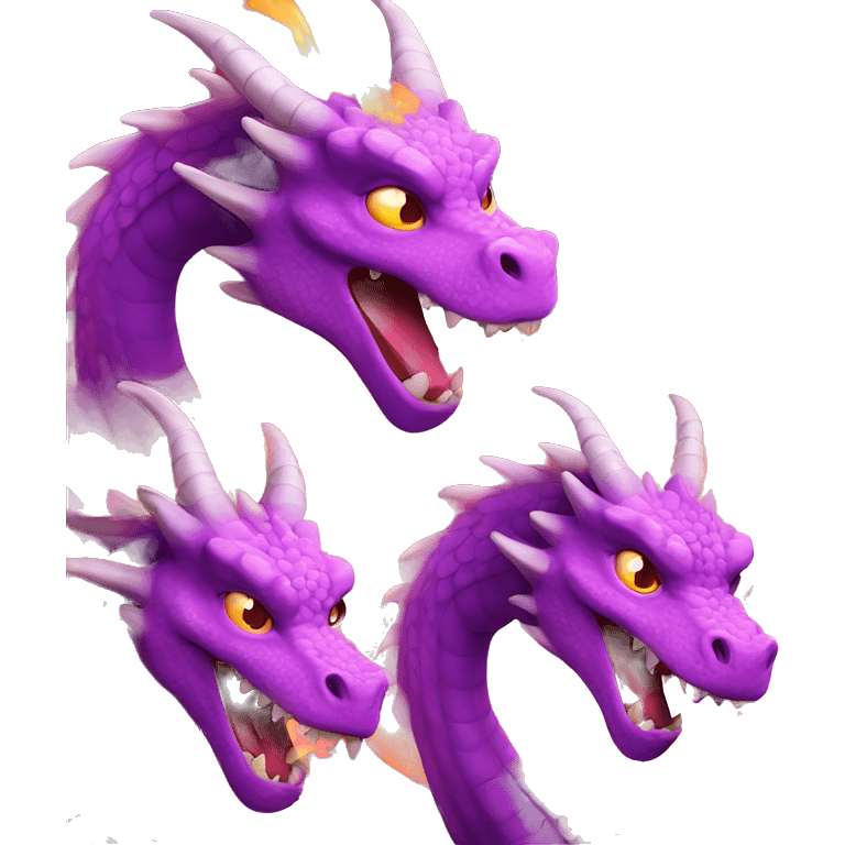 pink and purple dragons with fire  emoji