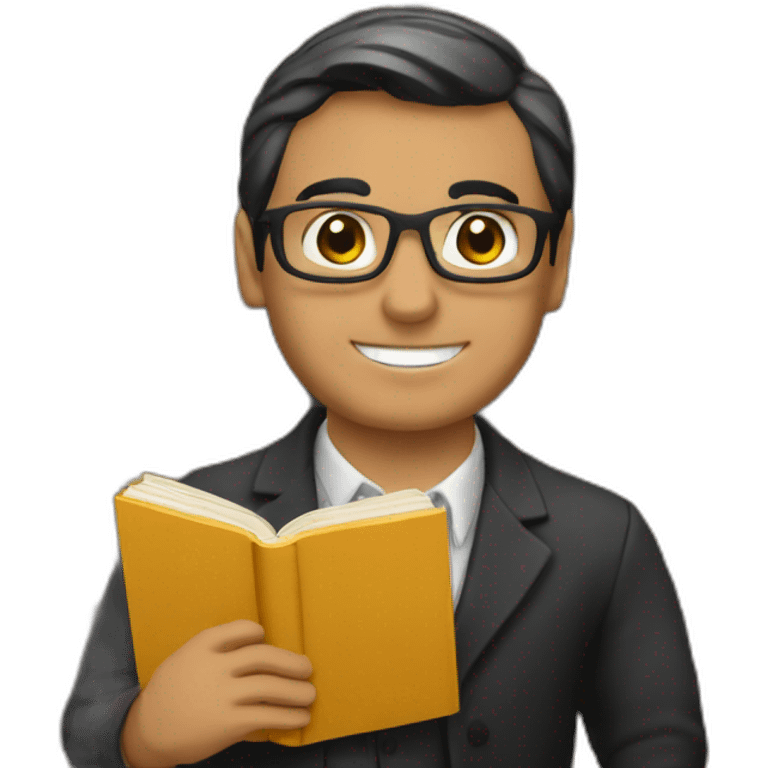 chico historiador con libros emoji