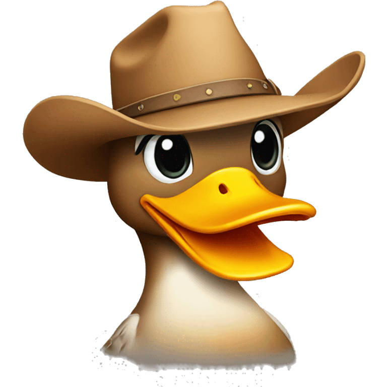 duck wearing cowboy hat emoji