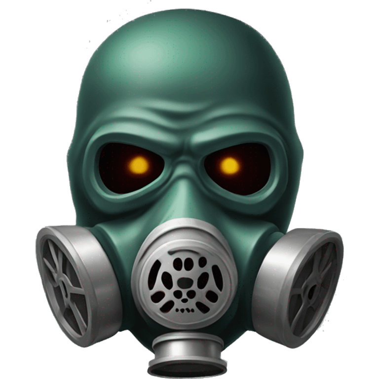 Angry Skull wearing full face gas mask emoji