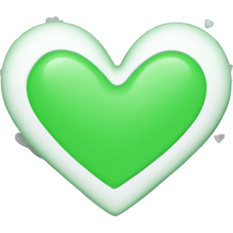 White and green heart emoji