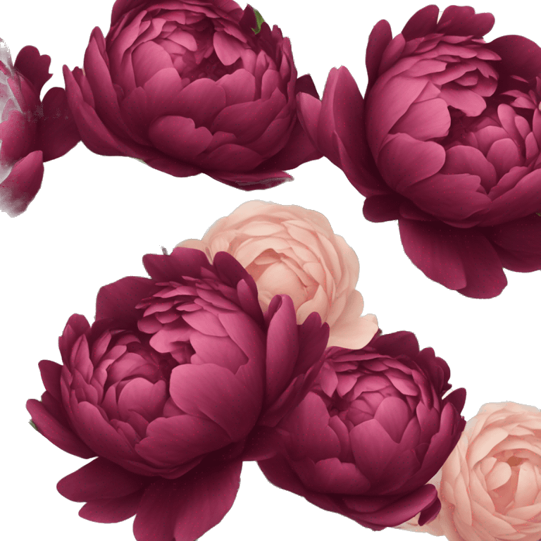 Big bouquet of burgundy peonies with a ribbon emoji