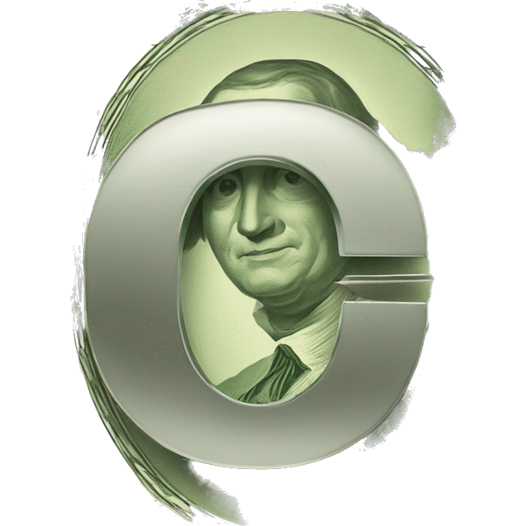 Letter O with money emoji